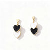 Women's Brass Heart Shaped Earrings With Electroplated Gold Finish And Green Color Blocking Simple Trendy Niche Style Pendant Earrings