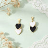 Women's Brass Heart Shaped Earrings With Electroplated Gold Finish And Green Color Blocking Simple Trendy Niche Style Pendant Earrings