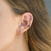 Women's Brass 18K S925 Silver Star Long Tassel Moon Zircon Earrings Feminine Artistic Ear Jewelry