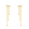 Women's Brass 18K S925 Silver Star Long Tassel Moon Zircon Earrings Feminine Artistic Ear Jewelry