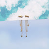 Women's Brass 18K S925 Silver Star Long Tassel Moon Zircon Earrings Feminine Artistic Ear Jewelry