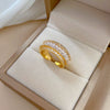 Women's Brass Letter Microinlaid The Crown Pattern Natural Style Opening Adjustable Ring Jewelry