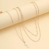Women's Brass Multi Layer Pearl Necklace Geometric Clavicle Chain With Electroplated Fashion Office Style Jewelry