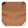 Women's Brass Multi Layer Pearl Necklace Geometric Clavicle Chain With Electroplated Fashion Office Style Jewelry