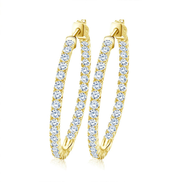 Women's Brass Plated Platinum Geometric Circle Earrings