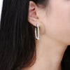 Women's Brass Plated Platinum Geometric Circle Earrings