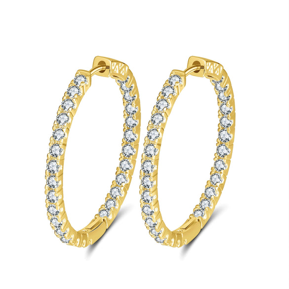 Women's Brass Plated Platinum Geometric Circle Earrings