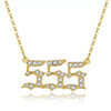 Women's Brass Rhinestone Necklace With Letters Numbers Text Design