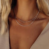 Women's Brass Snake Shaped Multi Layer Necklace With Geometric Pendant Electroplated Fashion Jewelry Gift