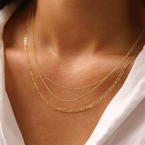 Women's Brass Snake Shaped Multi Layer Necklace With Geometric Pendant Electroplated Fashion Jewelry Gift