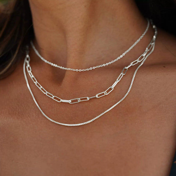 Women's Brass Snake Shaped Multi Layer Necklace With Geometric Pendant Electroplated Fashion Jewelry Gift