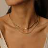 Women's Brass Snake Shaped Multi Layer Necklace With Geometric Pendant Electroplated Fashion Jewelry Gift