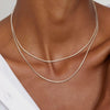 Women's Brass Snake Shaped Multi Layer Necklace With Geometric Pendant Electroplated Fashion Jewelry Gift