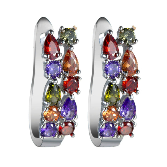 Women's Brass Ushape Electroplated Zircon Earrings