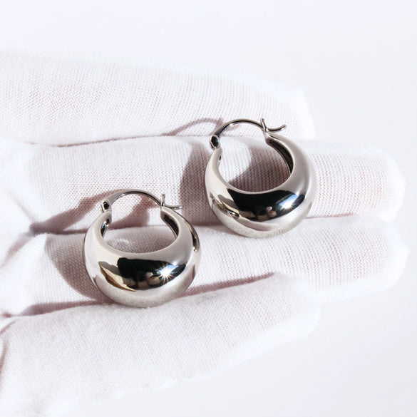Women's Brass Ushaped Geometric Earrings With Electroplated And Polished Finish