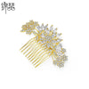 Women's Bridal Flower Hair Comb With Zircon Accents Electroplated Copper Jewelry Hair Accessory Wholesale
