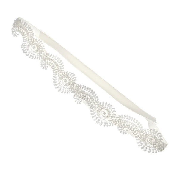 Women's Bridal Hair Accessories Cloth Lace Satin Headband With Leaves And Plaid Pattern Retro Style