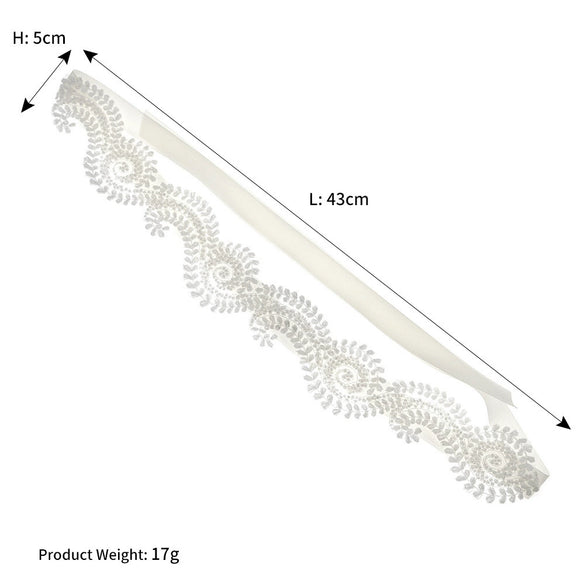 Women's Bridal Hair Accessories Cloth Lace Satin Headband With Leaves And Plaid Pattern Retro Style