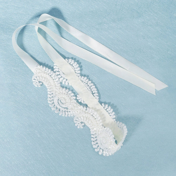 Women's Bridal Hair Accessories Cloth Lace Satin Headband With Leaves And Plaid Pattern Retro Style