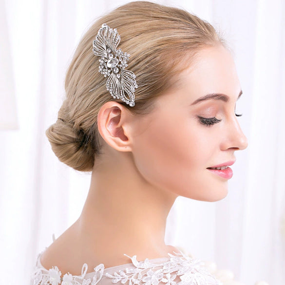 Women's Bridal Hair Comb Alloy Rhinestone Handmade Wedding Hair Accessory European And Korean Style