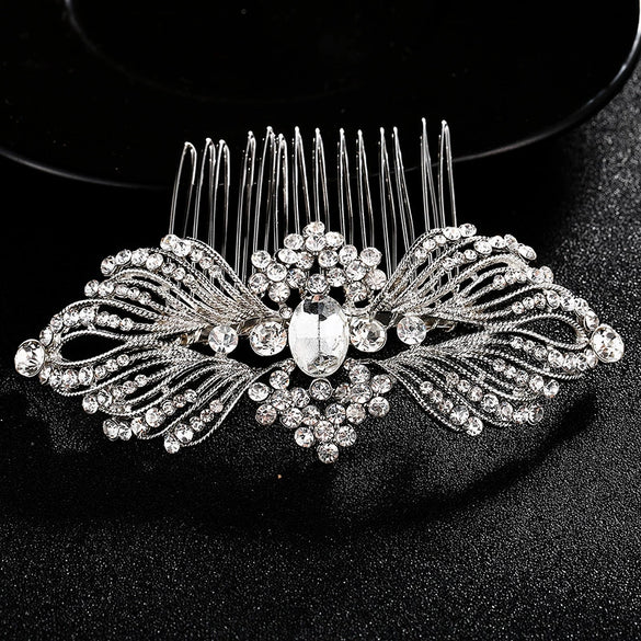 Women's Bridal Hair Comb Alloy Rhinestone Handmade Wedding Hair Accessory European And Korean Style
