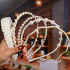 Women's Bridal Pearl Headband With Handknitted Knotted Design And Elegant Bow Crown Detail