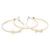 Women's Bridal Pearl Headband With Handknitted Knotted Design And Elegant Bow Crown Detail