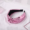 Women's Bright Plaid Pu Fabric Knotted Headband Handwoven Hair Accessory For Everyday Styling