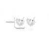 Women's Brushed Stainless Steel Imitation Pearl Earrings With Heart Shape Bow And Leaf Pattern Electroplated