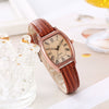 Women's Bucket Shaped Quartz Watch Alloy Case Imitation Leather Strap Stainless Steel Clasp Oval Dial Ordinary Glass Mirror