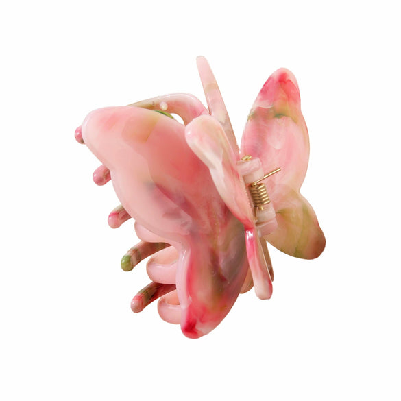 Women's Butterfly Acetic Acid Grab Clip With Baking Paint And Marble Color