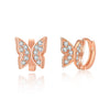 Women's Butterfly Bow Clip On Earrings In Electroplated Gold Color Environmental Copper With Zircon Accent Natural Style Jewelry
