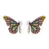 Womens Butterfly Rhinestone Alloy Earrings Nhjj126423