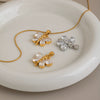 Women's Butterfly Pendant Necklace With Zircon Stainless Steel Chain Pvd Gold Plating And Lobster Clasp