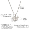 Women's Butterfly Pendant Necklace With Zircon Stainless Steel Chain Pvd Gold Plating And Lobster Clasp