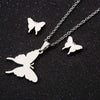 Women's Butterfly Stainless Steel Jewelry Set With Matching Earrings And Necklace Electroplated Accessories Wholesale