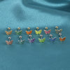 Women's Butterfly Stud Earrings Plastic Resin Dripping Oil Animal Style