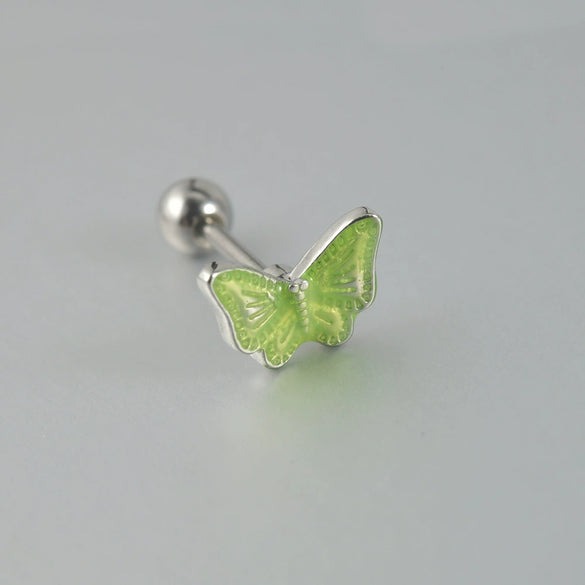 Women's Butterfly Stud Earrings Plastic Resin Dripping Oil Animal Style