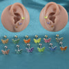 Women's Butterfly Stud Earrings Plastic Resin Dripping Oil Animal Style