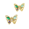 Women's Butterfly Stud Earrings With Copper Zircon Design And Silver Posts Simple Modern Animalinspired Fashion Jewelry
