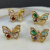 Women's Butterfly Stud Earrings With Copper Zircon Design And Silver Posts Simple Modern Animalinspired Fashion Jewelry