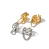 Women's C Shaped Geometric Stainless Steel Rhinestone Chain Earrings With 18K Gold Vacuum Plating Simple Light Luxury Style