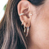 Women's C Shaped Hoop Earrings With Silver Needle And Copper Micro Pave Colorful Zircon Geometric Simple Stylish Large Circle Earrings