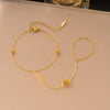 Women's Camellia Flower Necklace In Gold Plated Titanium Steel With O Chain Non Fading Floral Pendant Jewelry