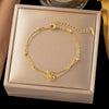 Women's Camellia Flower Necklace In Gold Plated Titanium Steel With O Chain Non Fading Floral Pendant Jewelry