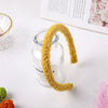 Women's Candy Color Plaid Cloth Headband With Teddy Curly Lamb Hair Texture Handwoven Hair Accessory
