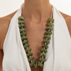 Women's Candycolored Irregular Gradient Acrylic Beaded Necklace With Handmade Geometric Design And Adjustable Waxed Rope Drawstring Chain