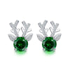Women's Cartoon Animal Zodiac Antler Zirconia Inlaid Copper Stud Earrings Fashion Jewelry