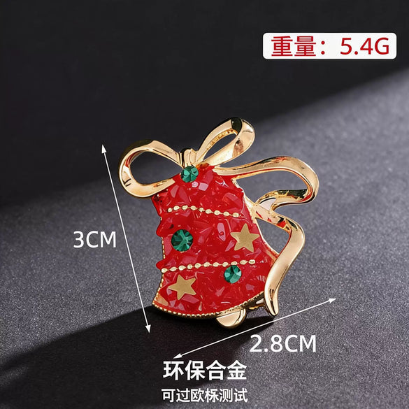 Women's Cartoon Flower Brooch Alloy Diamondencrusted Pin With Cute Holiday Hat Design Simple Fashion Clothing Accessory