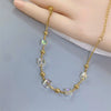 Women's Cartoon Geometric Gold Inlaid Titanium Steel Light Luxury Colorchanging Crystal Bracelet